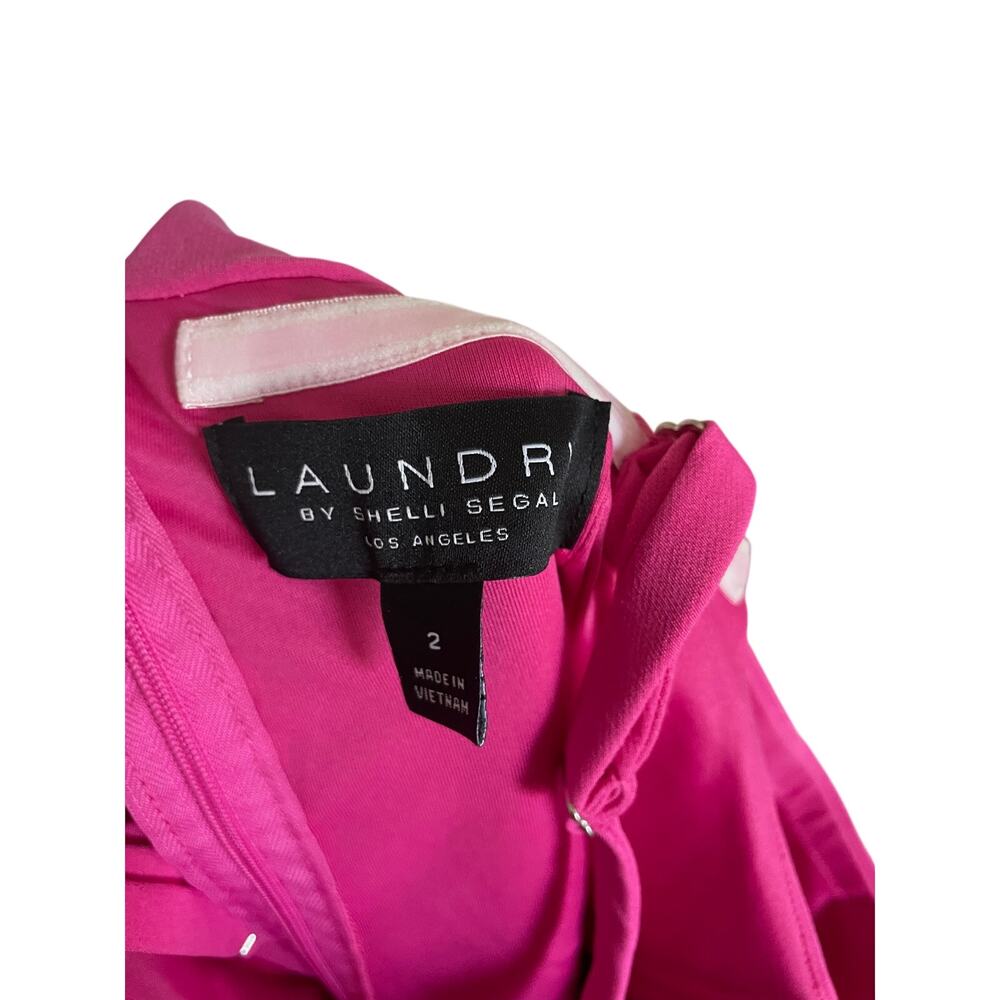 Laundry by Shelli Segal Pink Wide-Leg Jumpsuit Occasion Barbiecore Statement-S - Picture 4 of 5